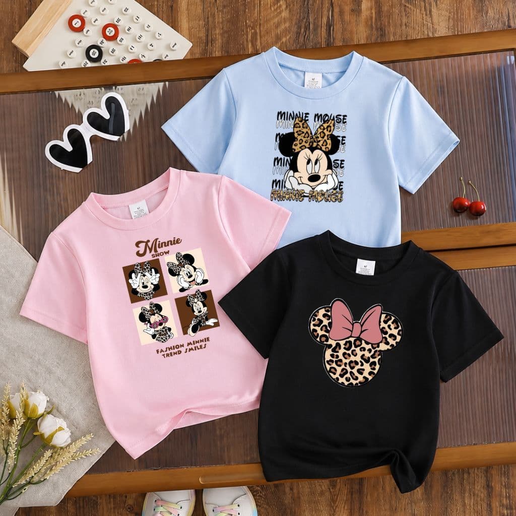 Kit 3 Camisetas Infantil Menina em Algodão Premium Estampa Personalizada Bloguerinha Modinha Verão