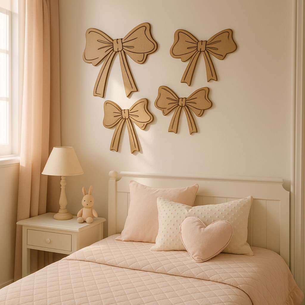Kit Aplique 4 Laços Mdf 3mm Crú