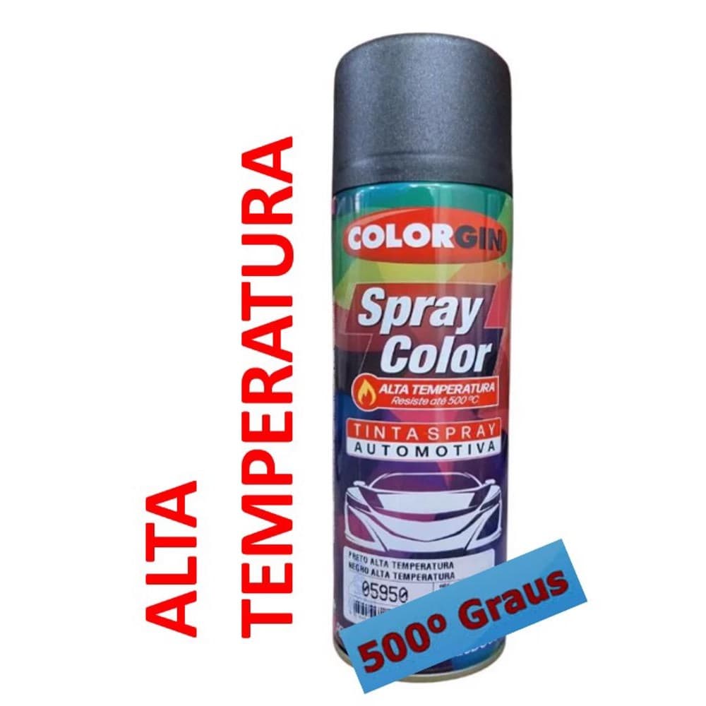 TINTA SPRAY escapamento de moto  500º PRETO FOSCO COLORGIN 300ML