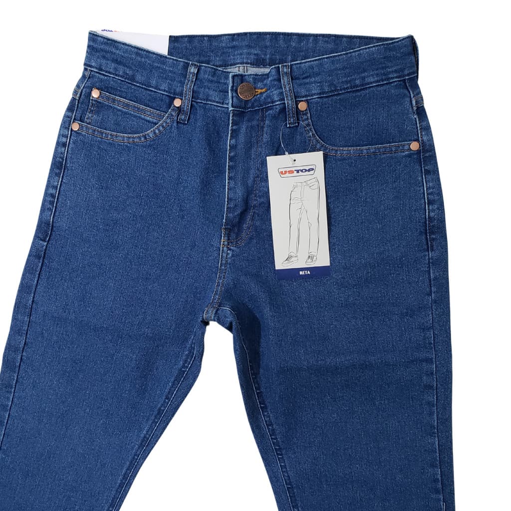 Calça Jeans US top Masculina tradicional elastano Sarja