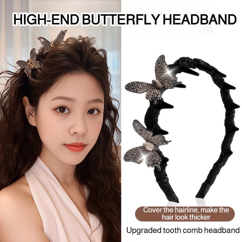 Tridimensional Plenitude Borboleta Hairband Cocar Linha Fina Redução De Idade Versátil volume Visual Do Cabelo Meia Grav