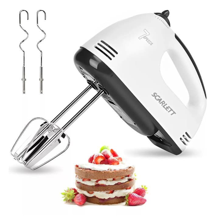 Batedeira De Mão Elétrica Bolo Chantilly 7 Velocidades 260W Batedeira Massa Bolo Ovos 220V