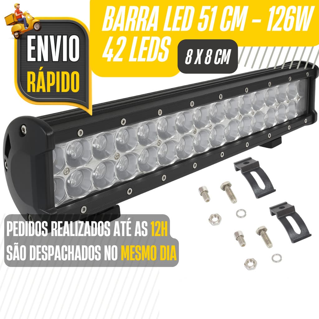 Barra De Led Automotiva 120w 87cm Off Road 4x4 Jeep Caminhão