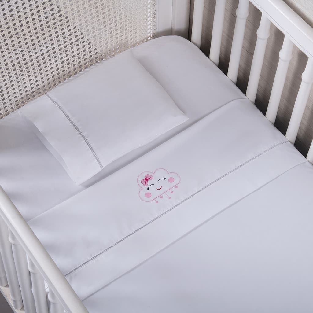 Lençol De Berço 400 Fios Micro Percal Premium Conforto Toque Macio Bebê Quarto Infantil Luxo