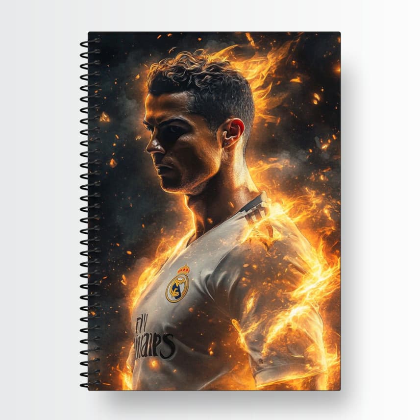 Caderno CR7 Cristiano Ronaldo Capa Dura Personalizado 1,10 e 20 Matérias