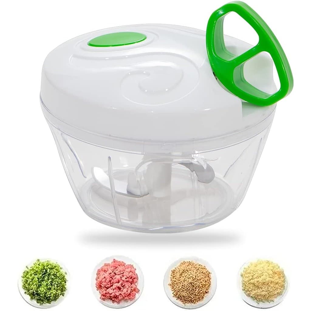 Processador de Alimentos Manual Triturador Cortador 3 Laminas Inox -Verde  P