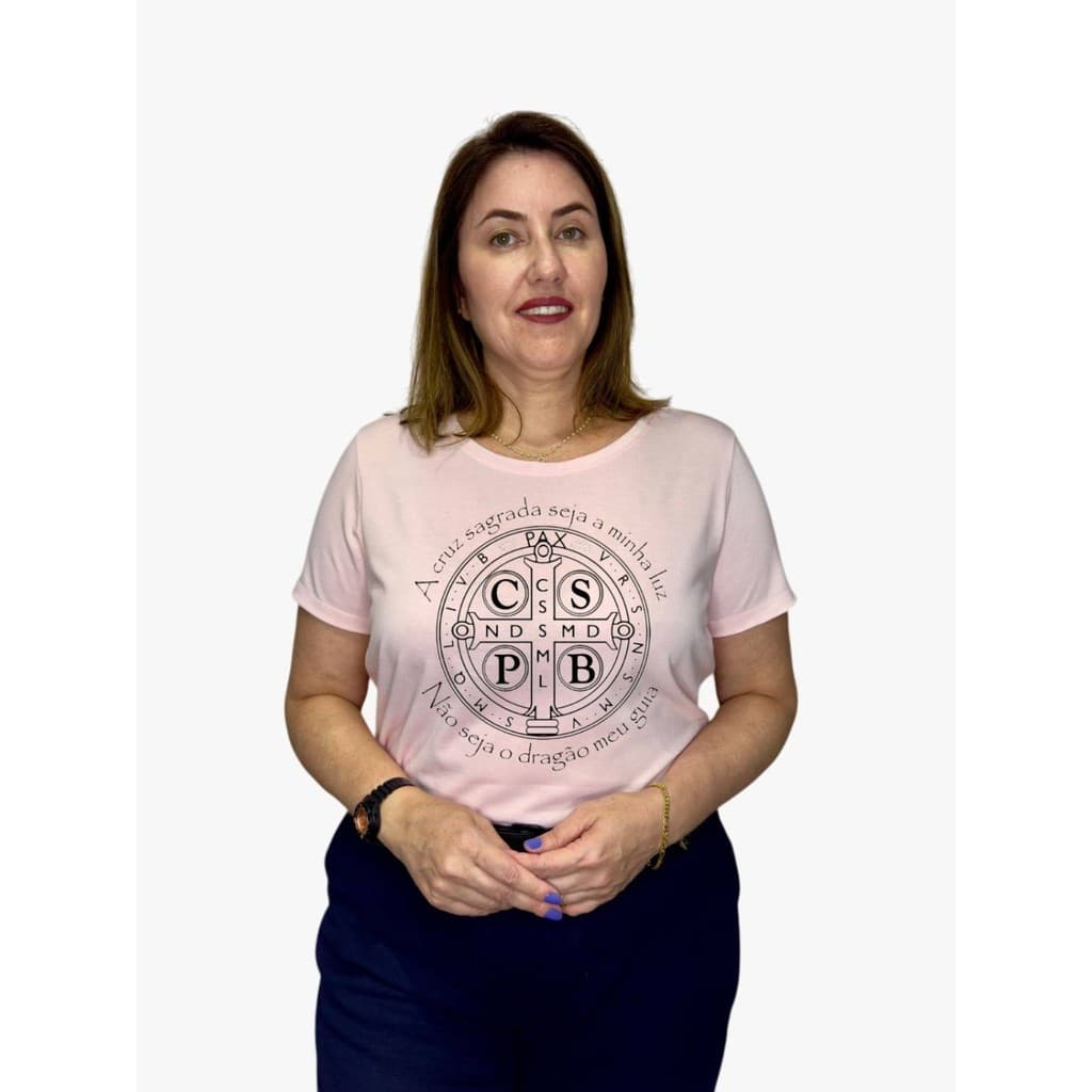 Camiseta São Bento, do M ao G3, camiseta cristã com a meldalha de são bento, blusa cristã, camiseta religiosa, blusa rel