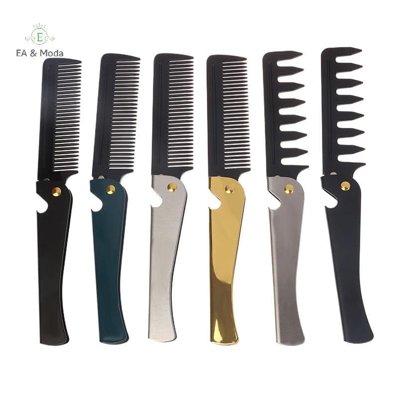 EA & Moda Pentes Dobráveis De Bolso De Alta Qualidade Pente De Cabeça De Óleo De Dente Largo Barba Máquina De Cortar Cab