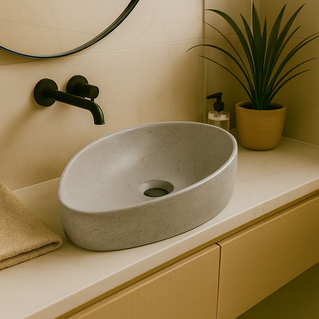 Cuba de Apoio Concreto Para Banheiro Decoração Moderna