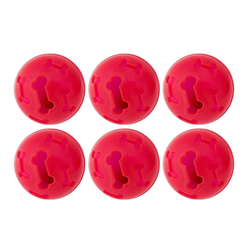 Kit 6 Bola Petisco Interativo Pink 7x6cm Livre de BPA Brinquedo Pet