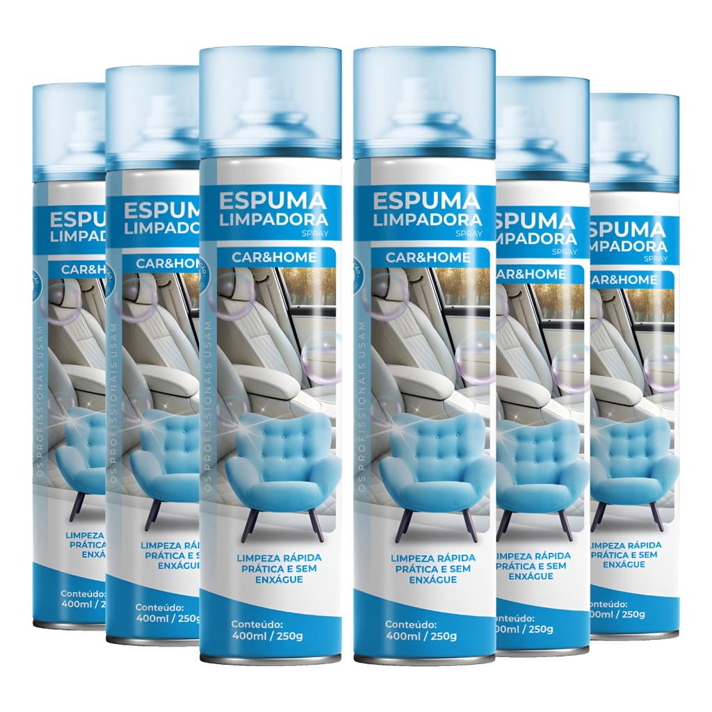 6x Espuma Mágica Etaniz (400 Ml) Limpador À Seco - Uso Geral Branco