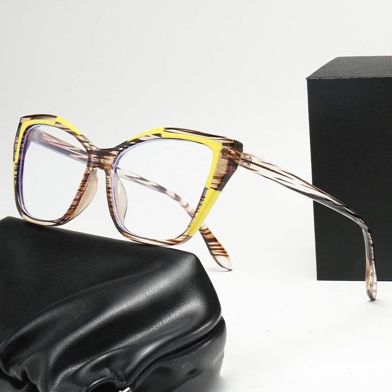 Óculos de Sol Femininos com Design Olho de Gato, Armações de Óculos com Bloqueio de Luz Azul, Óculos de Moda Feminina co
