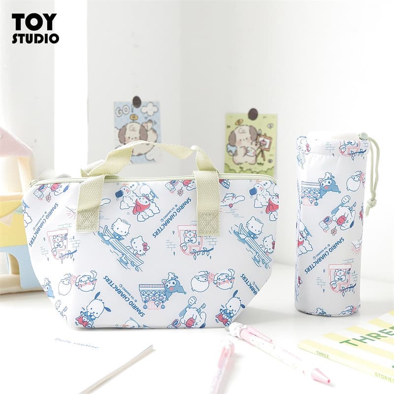 Genuíno Sanrio isolamento bolsa de isolamento titular copo japonês dos desenhos animados bonito criativo almoço saco com