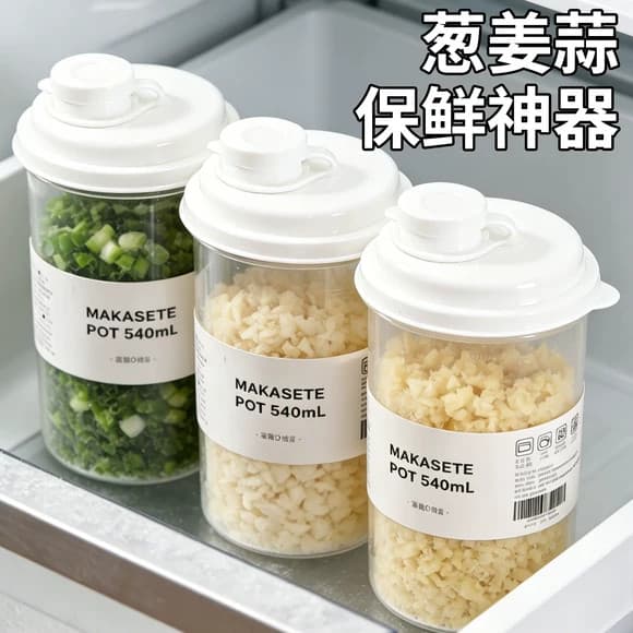 Cebolinha gengibre alho caixa de armazenamento cebolinha caixa de manutenção fresca cozinha coentro alho picado geladeir
