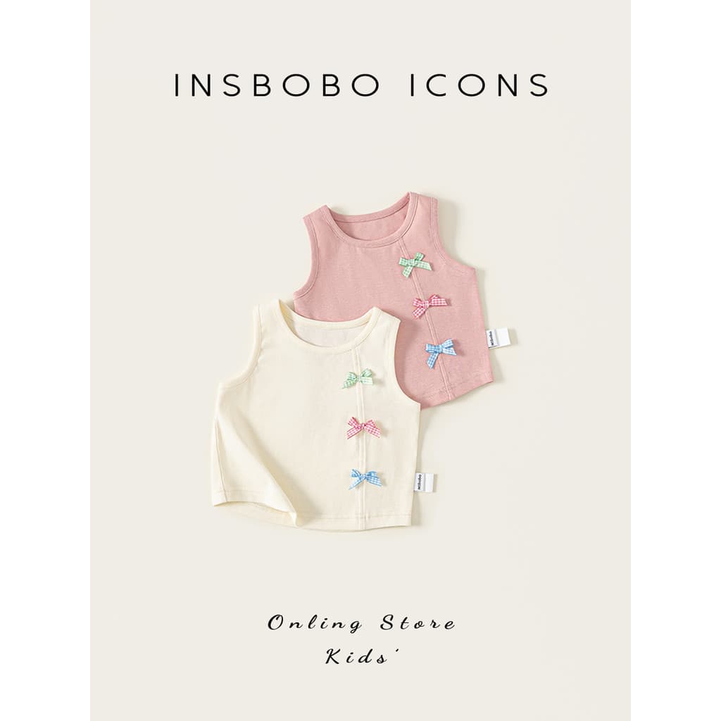 INSbobo colete de bebê verão 2026 novo estilo camiseta de bebê menina colete bebê criança topo verão roupas infantis na