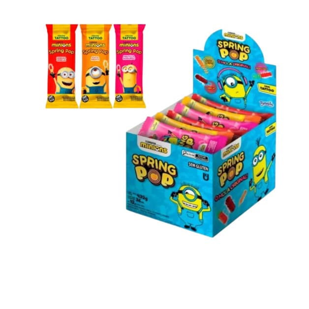Pirulito De Mola  Minions Spring Pop - 36 unid  (12g cada)