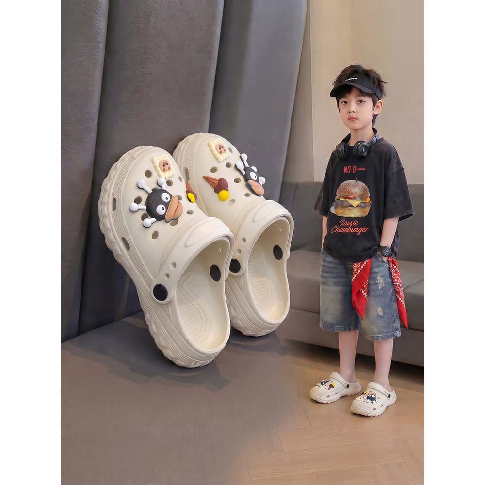 Verão crianças buraco sapatos meninos meninas antiderrapante pisando na merda sentir Baotou respirável pai-filho exterio