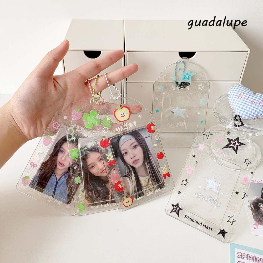 GUADALUPE ID Photo Photocard Frame , Estrela Morango Chaveiro Pingente Coreano Titular , Imagem