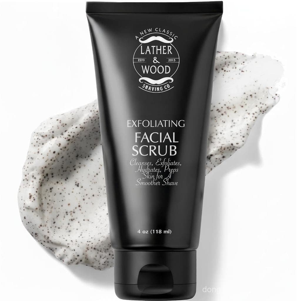 Melhor Sabonete Facial para Homens - Esfoliante Facial Lather & Wood's - Sabonete Facial Luxuoso e Esfoliante para Homen