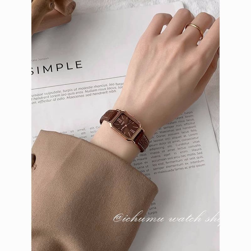 Relógio feminino nicho luz luxo cinto quadrado feminino relógio júnior estudantes do ensino médio na moda pequeno mostra