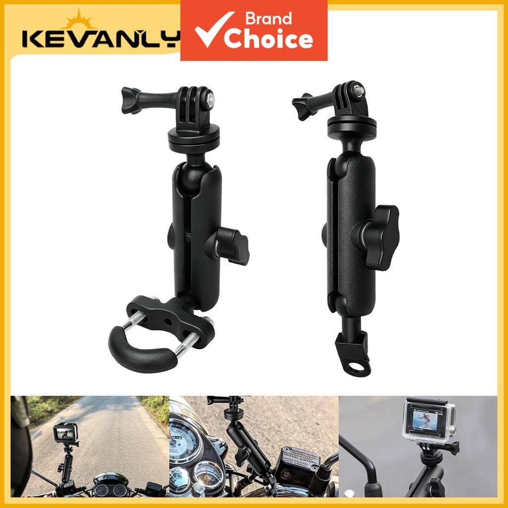 KEVANLY Suporte para Câmera Esportiva de Moto 1 peça, Modelo de Guidão/Espelho, Rotação 360° para GoPro 12 11 10 9 8