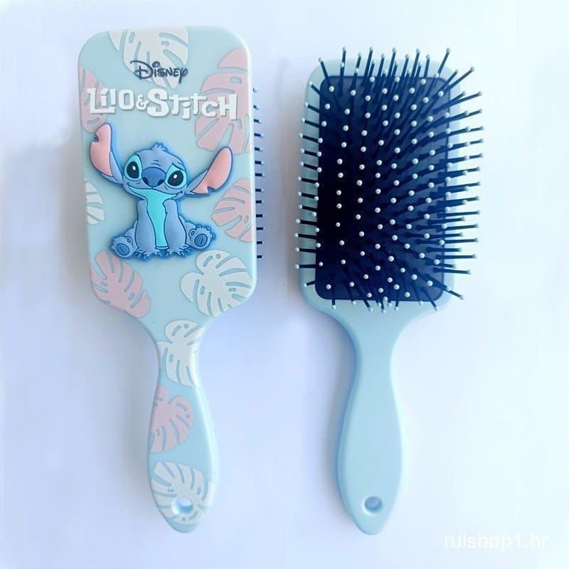 Pente de Massagem para Cabelo Cacheado com Airbag Stitch, Pente Anti-Nódulo Mickey, Presente Infantil de Desenho Animado