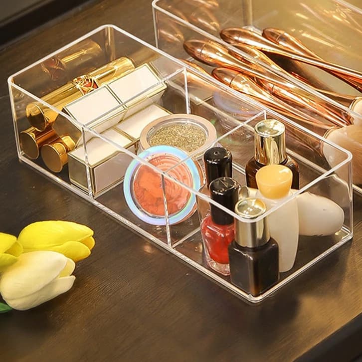 Organizador para maquiagem cosméticos Multifuncional com Caixas com divisórias acrílico