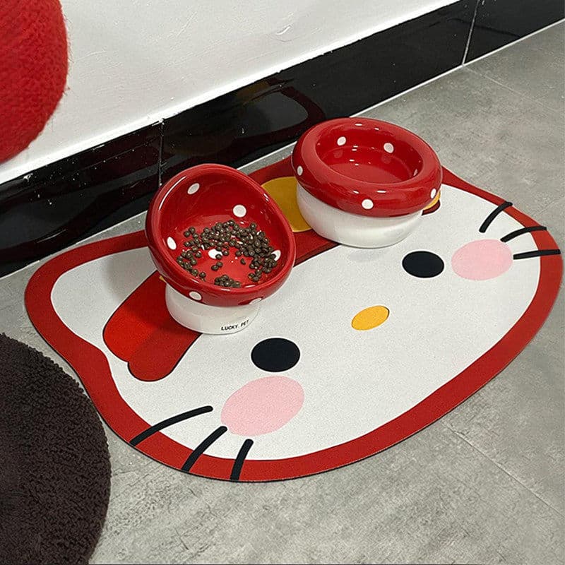 Gato Placemat impermeável Oilproof pet tapete antiderrapante comer esteira de comida de gato tigela esteira à prova de r