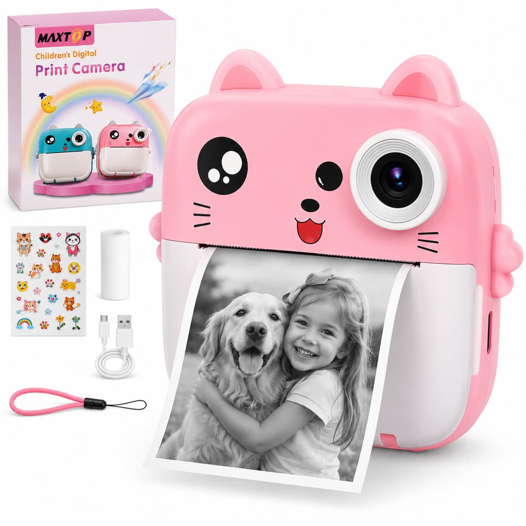 Câmera De Impressão Instantânea Para Crianças Vídeo Fotografia Digital Fotográfica infantil Boy Girls