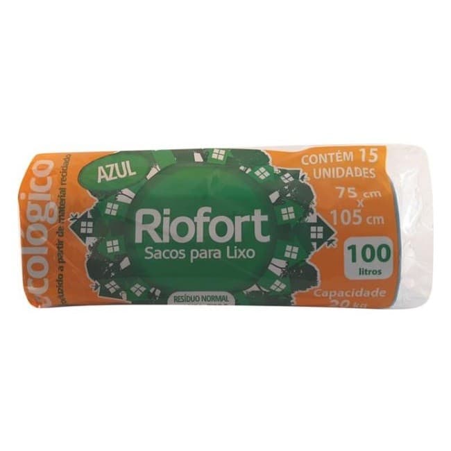 Saco Lixo Rolo Azul 100l C/15 - Riofort