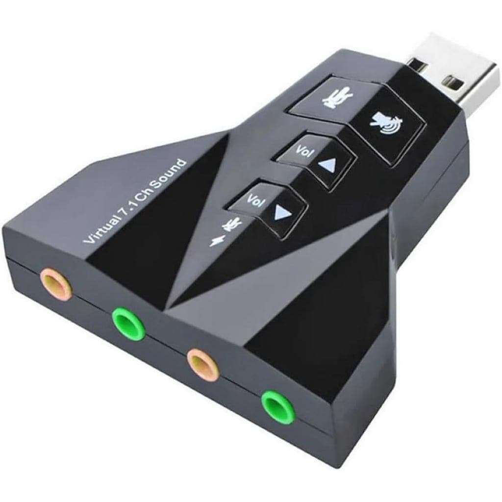 Adaptador USB Placa de Som 7.1 Note PC 2 Microfones 2 Fones Juntos