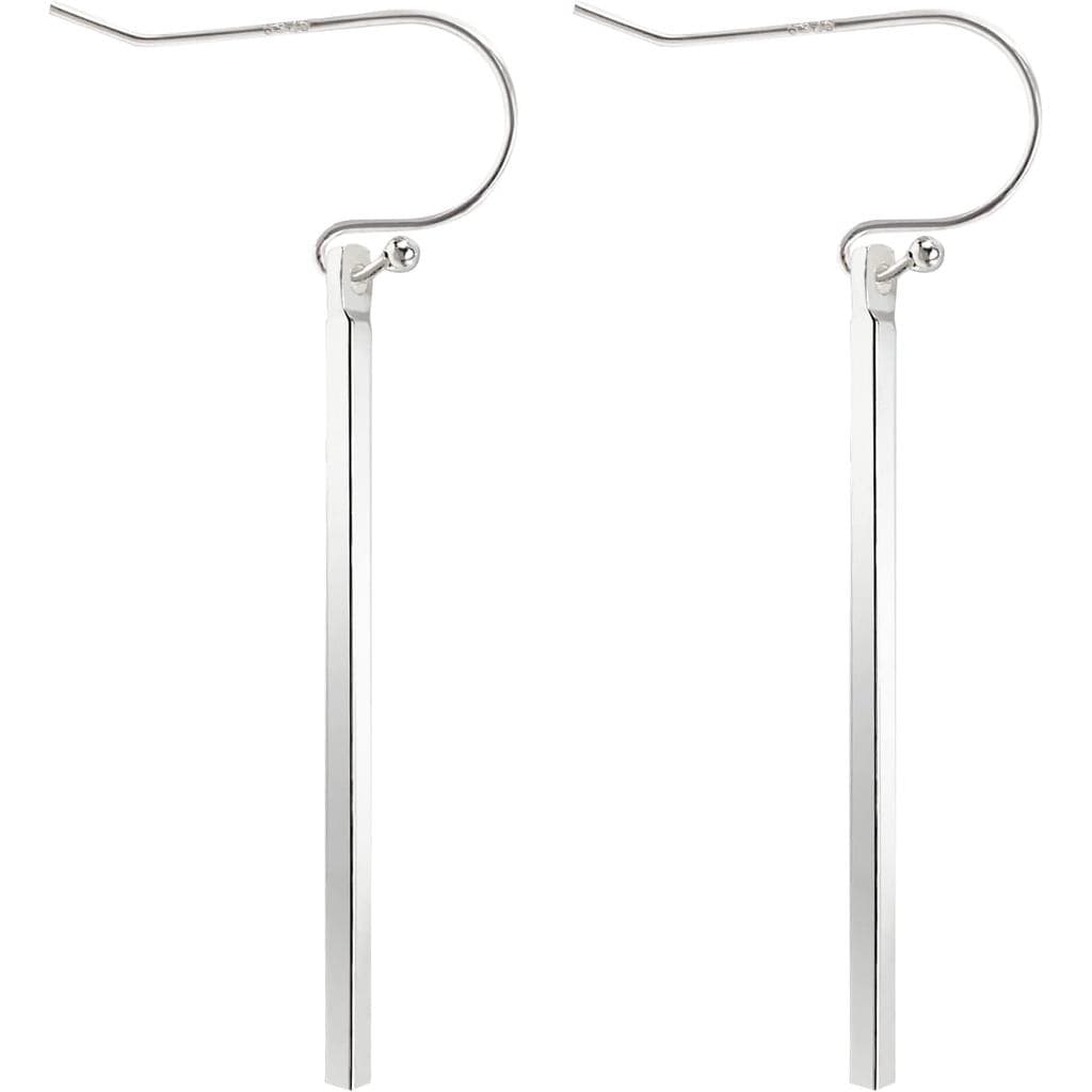 Brincos Pendentes Artesanais em Prata Esterlina 925 Hipoalergênicos, Brincos Minimalistas de Barra Vertical Longa para M