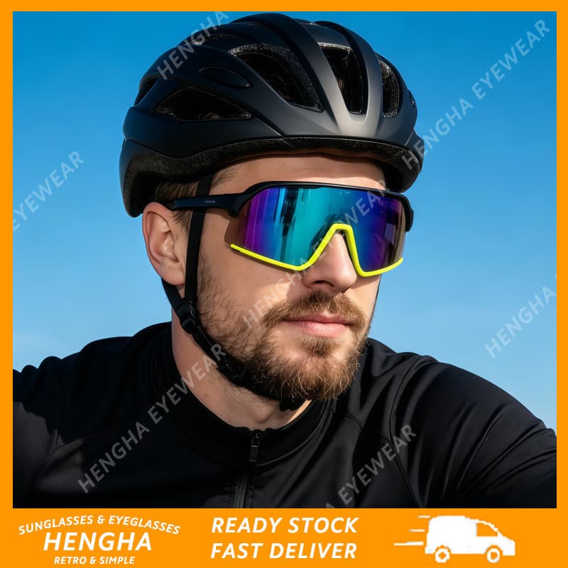 (HENGHA) Semi-Sem Aro Aero Ciclismo Estilo Esportivo Lente HD Polarizada Unissex Óculos De Sol Para Condução Nova Chegad