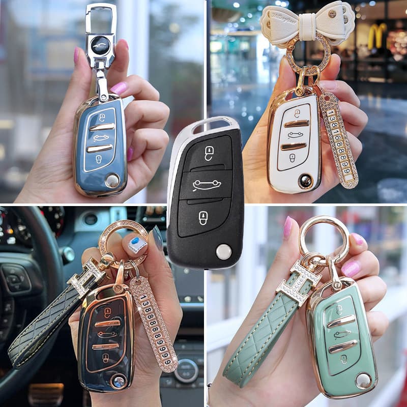 Peugeot Citroen Capa De Chave C1 C2 C3 C4 C5 Elysee DS3 DS4 DS5 DS6 VVDI KD DS Porta Protetor De Pele Remoto