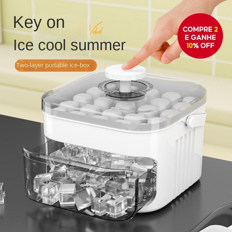 Forma de gelo quadrada, feita com moldes para cubos de gelo, é comestível e adequada para refrigeradores domésticos.