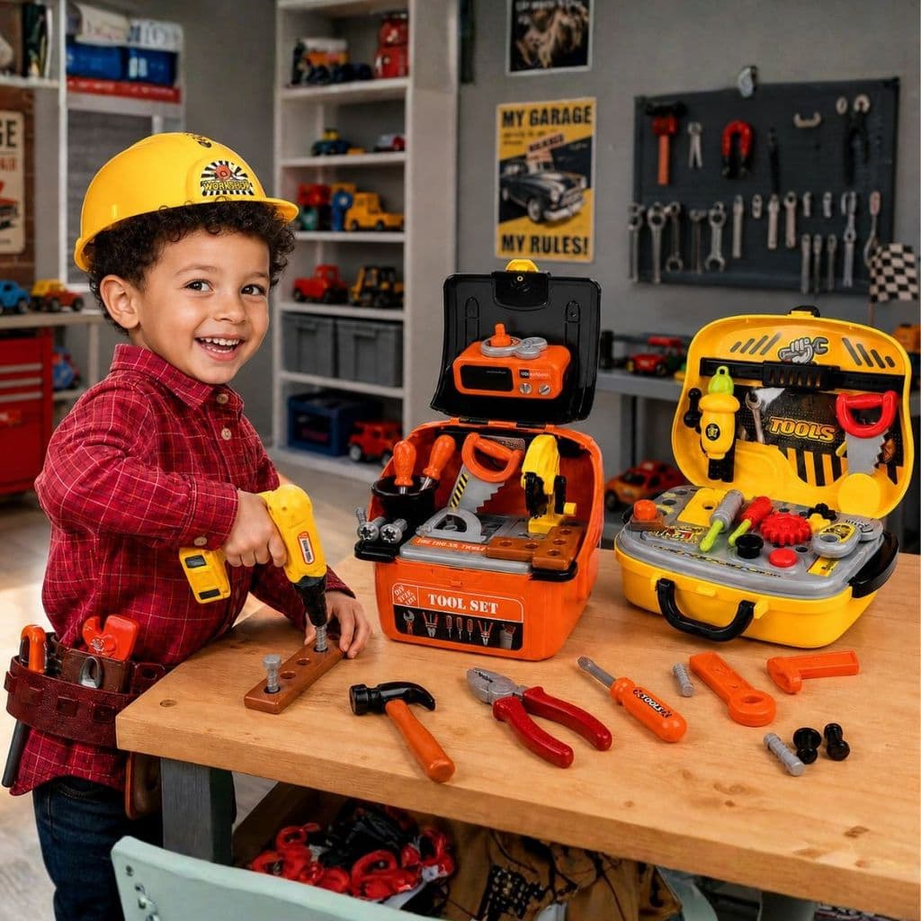 Kit de Ferramentas de Brinquedo Grande Presente Menino 13~82 Pçs Conjunto Completo Dia das Crianças