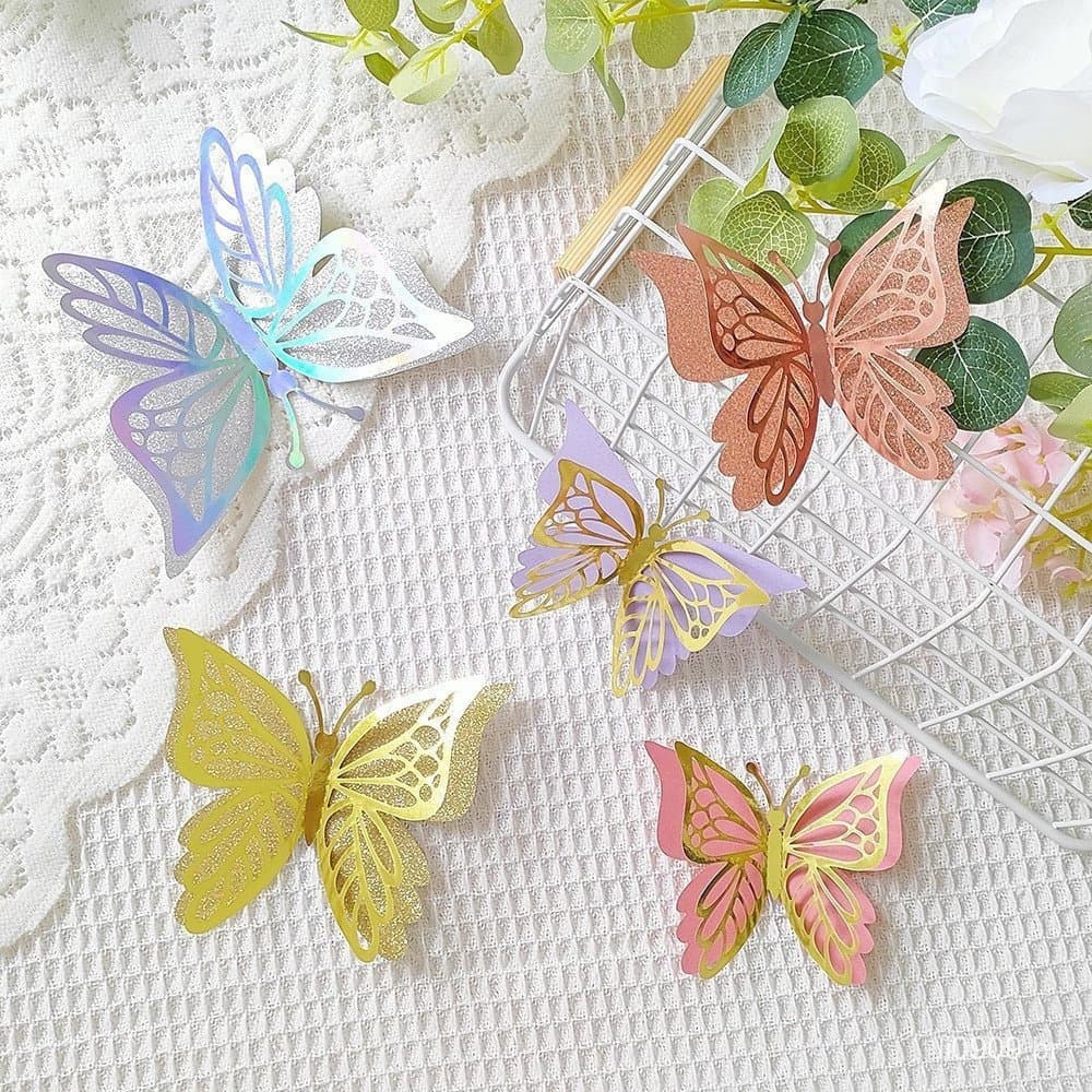 20pcs/set Decoração De Festas , Borboleta Dourada Brilhante , Linda Oca Rosa , Cenas Balões