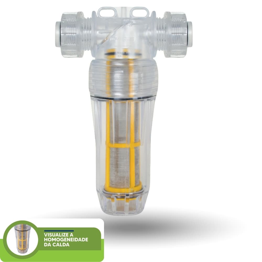 Filtro De Linha Copo Longo Transparente Magnojet Para Pulverizador
