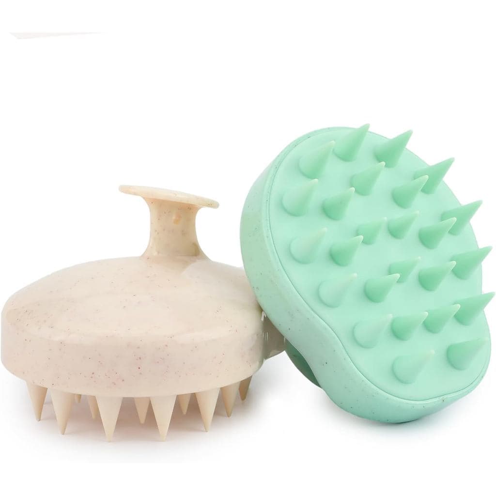 Conjunto de 2 escovas de massagem capilar, escova de silicone para shampoo que estimula o crescimento do cabelo e propor