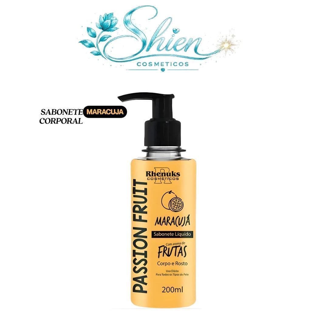 Sabonete Liquido Frutas Corpo e Rosto Maracuja 200ml Rhenuks (Afilhado)
