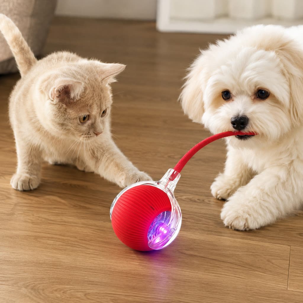 Bola Interativa Pet Recarregável USB para Gatos e Cachorros Brinquedo Automático