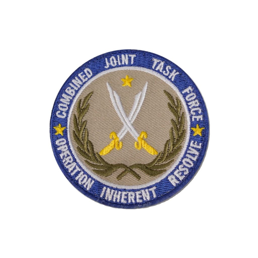 Americano CJTF-OIR <Ação firme determinada} Velcro Bordado Emblema Braçadeira Moral Emblema Comemorativo