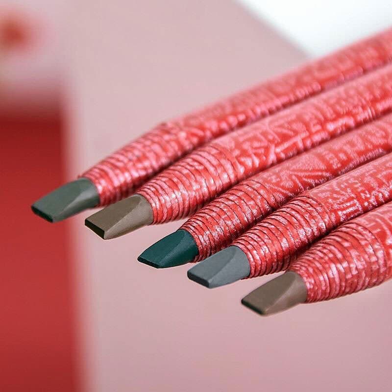 Luozidai cabeça plana 1818 puxar linha lápis de sobrancelha ouro rosa haste vermelha estúdio de tatuagem anti-manchas an