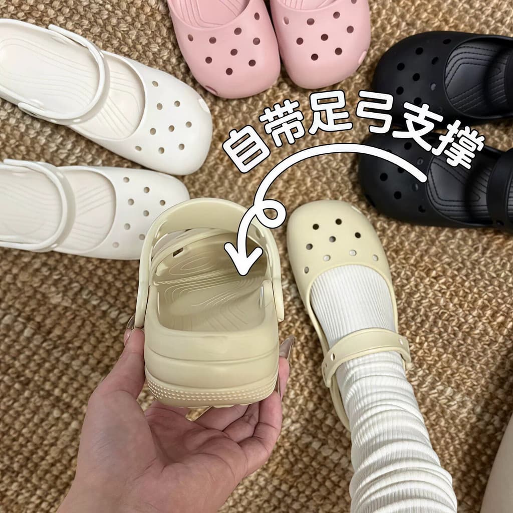 Ballet buraco sapatos 2026 novo estilo antiderrapante resistente ao desgaste respirável Toe-coberto chinelos estilo miu