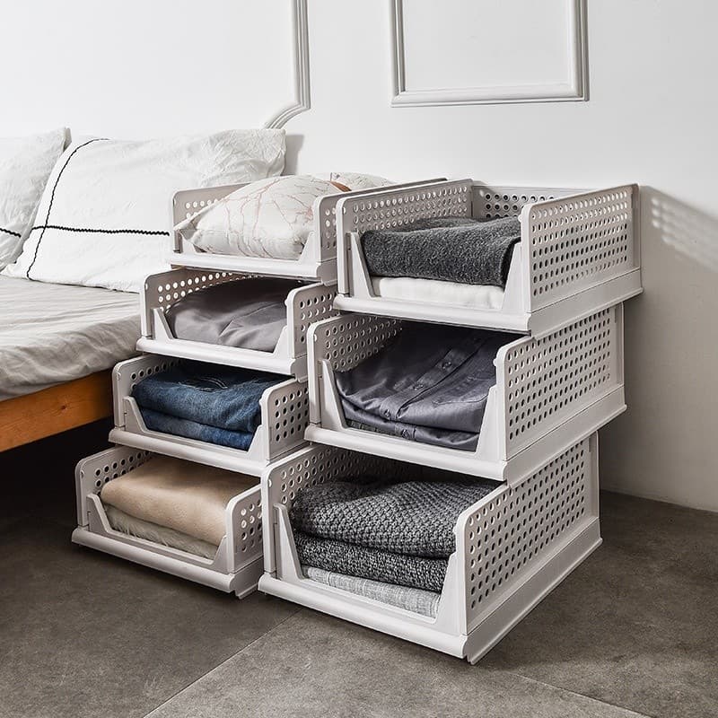 Gaveta Organizadora Dobrável De Plástico Para Lavanderia E Closet Mesa