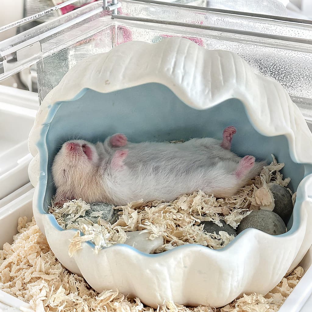 Ninho de Hamster de verão urso dourado escondendo casa concha cerâmica ninho legal cobaia resfriamento iglu paisagismo f