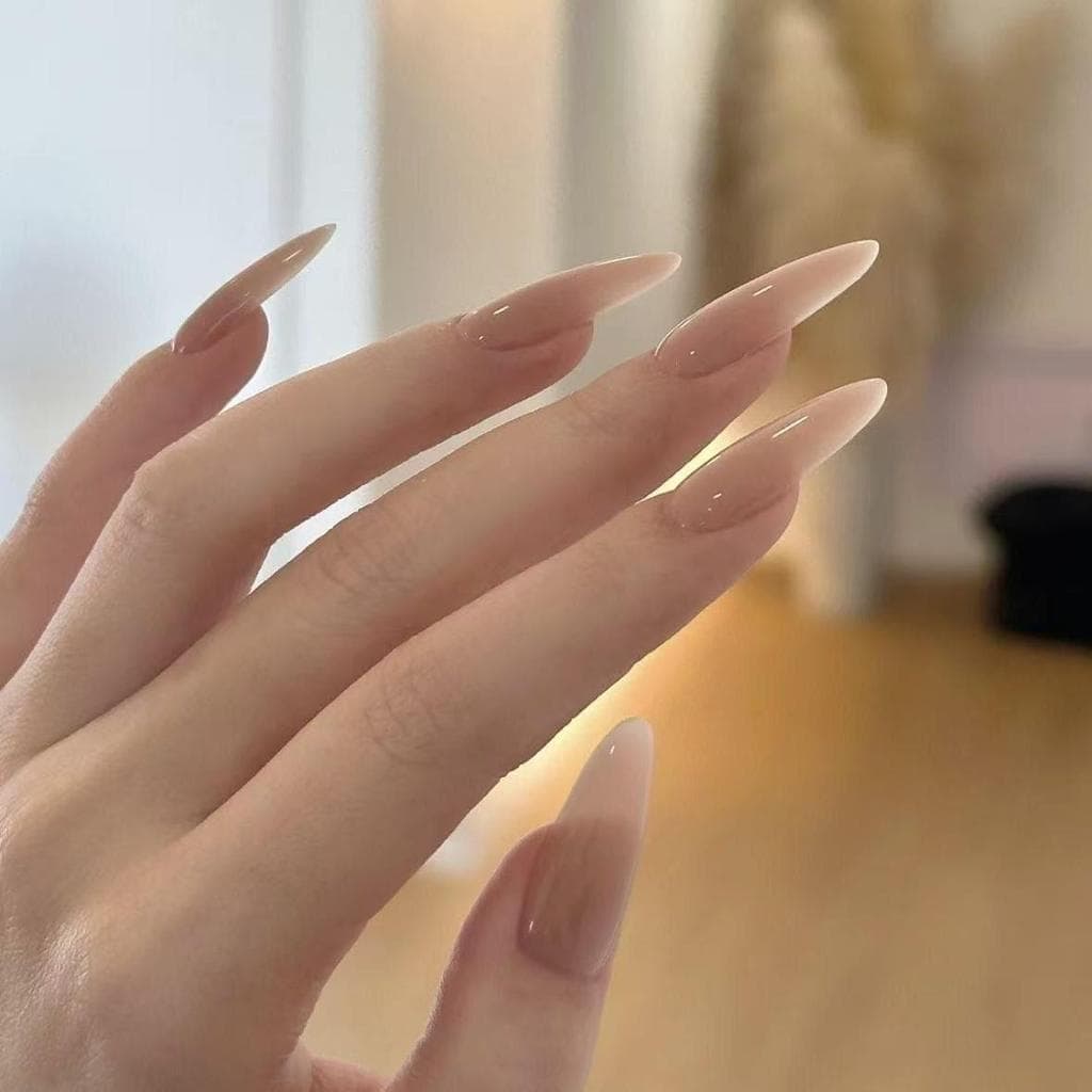 Simples Ganlu templo Premium artesanal remendo toque rosto cor Nude Manicure clareamento suave prego Wearable prego reme