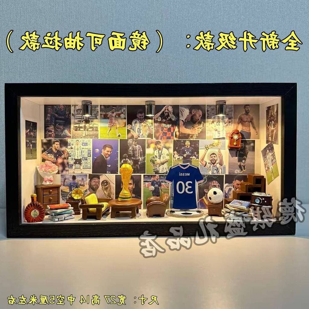 C Luo's Cabine Photo Frame diy Modelo Ornamentos Messi Copa do Mundo Estrela de Futebol Mercadoria Presente de Aniversár