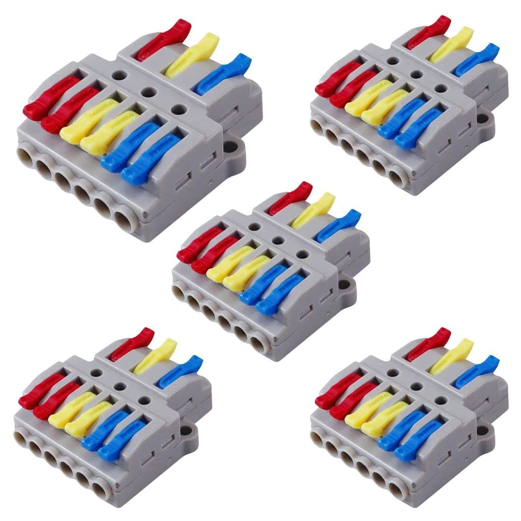 KIT 5 CONECTOR EMENDA DERIVACAO KV436 3 ENTRADA 6 SAIDAS 32A