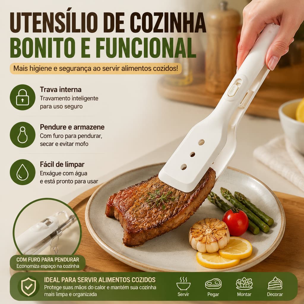 Espátula de silicone de cozinha comestível clipe dois em um espátula de peixe frito pinças de pão clipes de bife